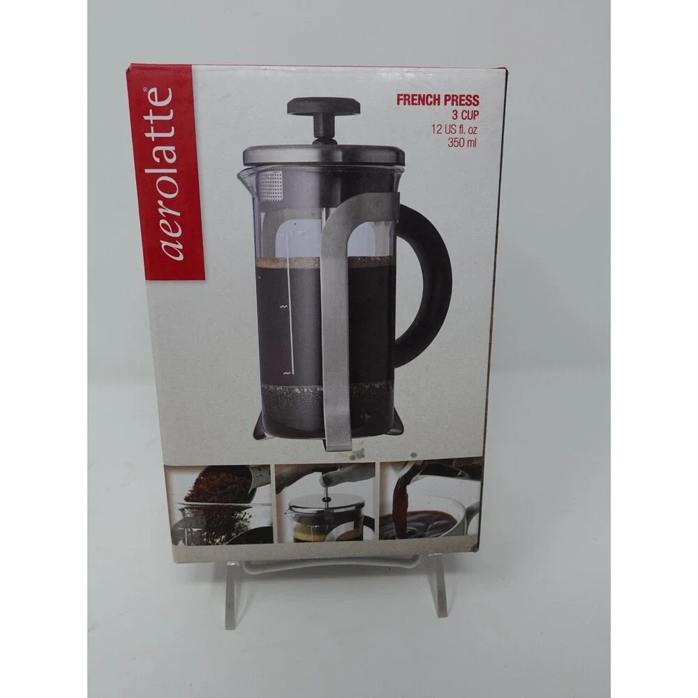 Aerolatte French Press Coffee Maker 3 Cup 12oz 350ml Borosilicate Glass New